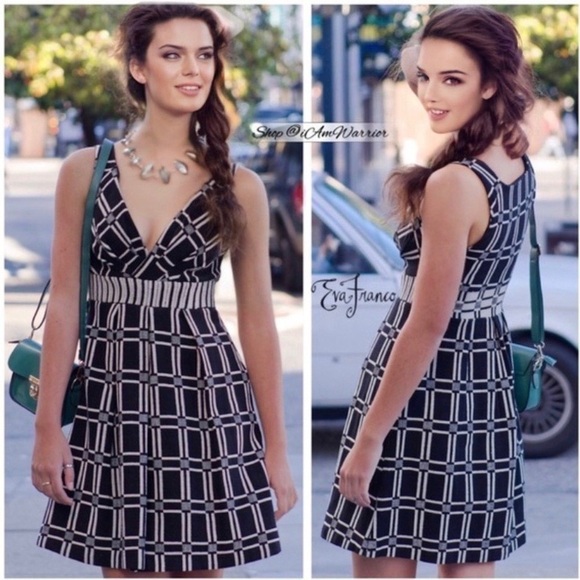 Eva Franco NWT textured windowpane a-line dress *shop@iamwarrior - Picture 2 of 9